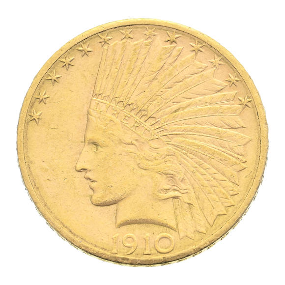 Piguet - H?tel des VentesUSA, 10 dollars or 1910  Indian Head , Denver, avec devise, diam. 2,7 cm, 16,69 g.