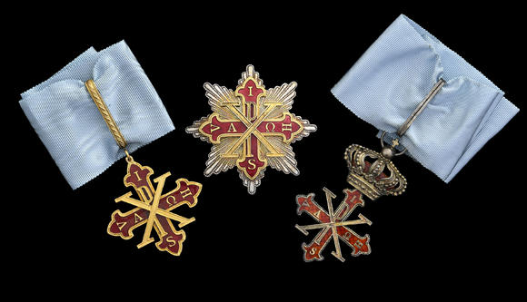 Piguet - H?tel des VentesItalie, Royaume des Deux-Siciles, Ordre Constantinien de Saint-Georges, ensemble de Chevalier Commandeur de Justice