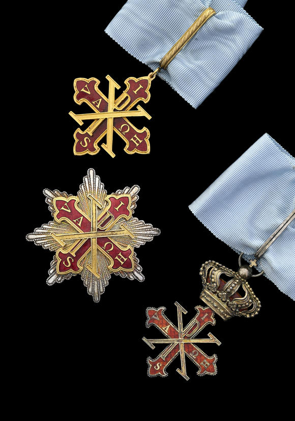 Piguet - H?tel des VentesItalie, Royaume des Deux-Siciles, Ordre Constantinien de Saint-Georges, ensemble de Chevalier Commandeur de Justice