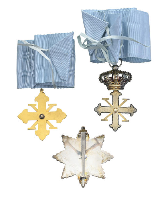 Piguet - H?tel des VentesItalie, Royaume des Deux-Siciles, Ordre Constantinien de Saint-Georges, ensemble de Chevalier Commandeur de Justice