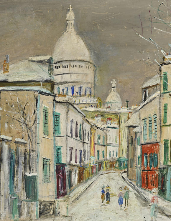 Piguet - H?tel des VentesMaurice Utrillo (1883-1955),  Rue de la boulangerie Montmartre , 1927, huile sur toile, signée, 50,5x61,5 cm