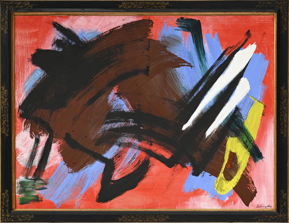 Piguet - H?tel des VentesGérard Schneider (1896-1986),  Opus 7 M , 1976, acrylique sur toile, signée et datée, 97x130 cm