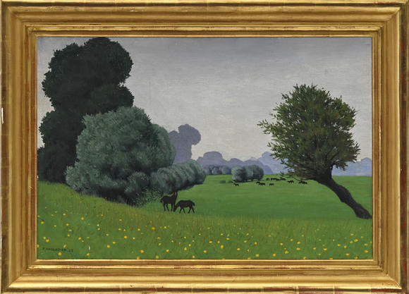 Piguet - H?tel des VentesFélix Vallotton (1865-1925),  Effet de pluie à Tournedos  ou  Haras  1922, huile sur toile, timbre de la signature, datée, 54x81 cm