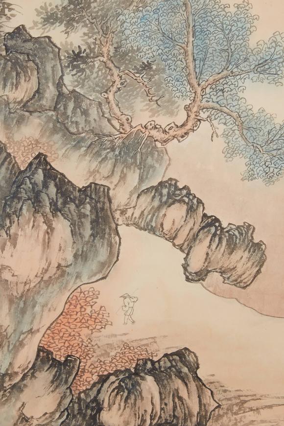 千美會陳少梅紙本山水圖畫