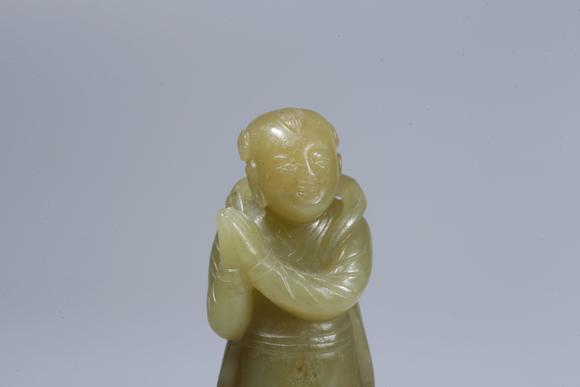 千美會和田黃玉雕童子形擺件