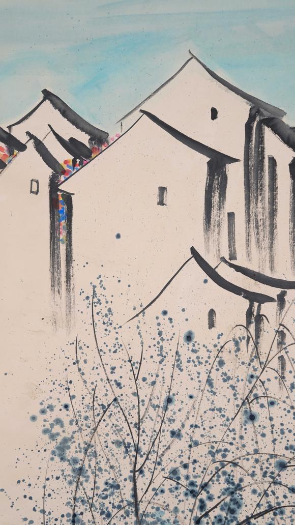 千美會吳冠中紙本山水圖畫
