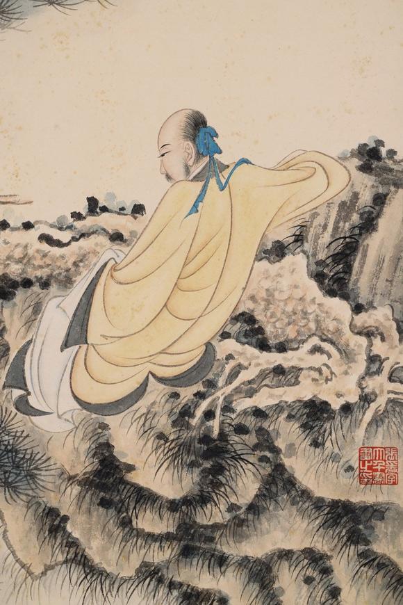 日本松町古美張大千 松隱高仕圖