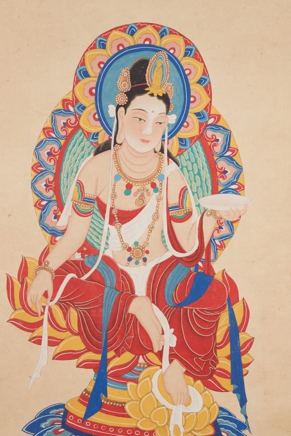 千美會(huì)張大千紙本觀音圖畫