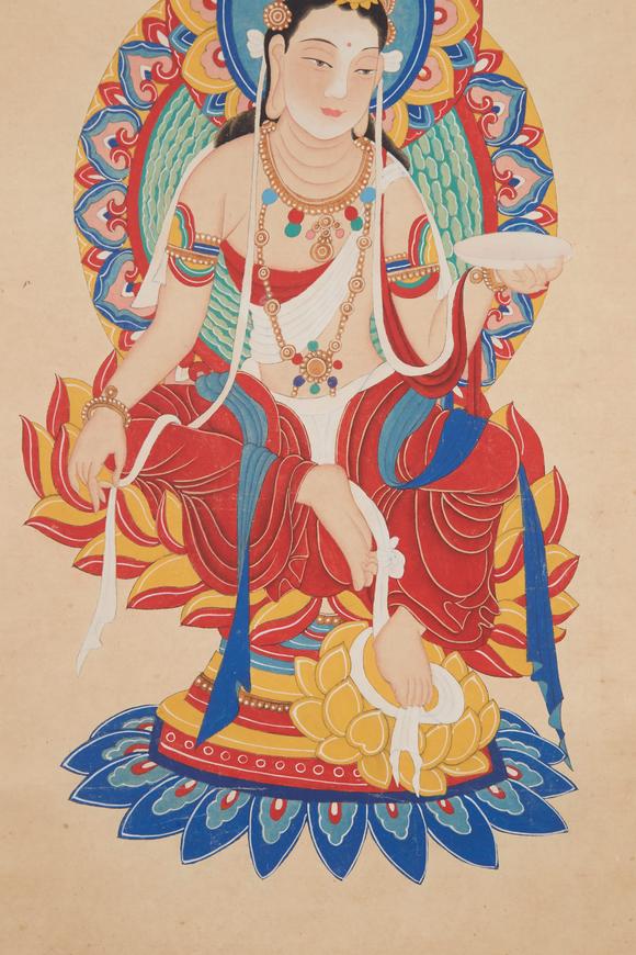 千美會(huì)張大千紙本觀音圖畫