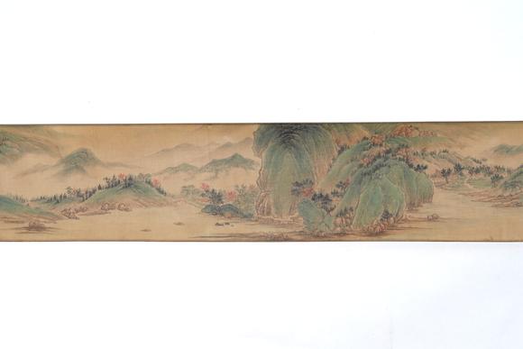 千美會吳湖帆絹本山水圖畫手卷