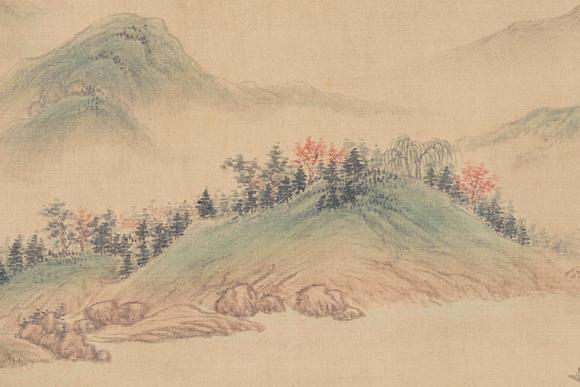 千美會吳湖帆絹本山水圖畫手卷