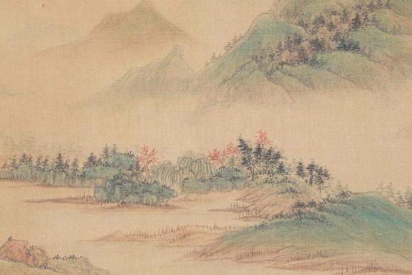 千美會吳湖帆絹本山水圖畫手卷