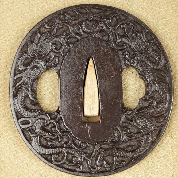 朱雀美術(shù)拍賣鐔 南蠻龍圖 鉄地