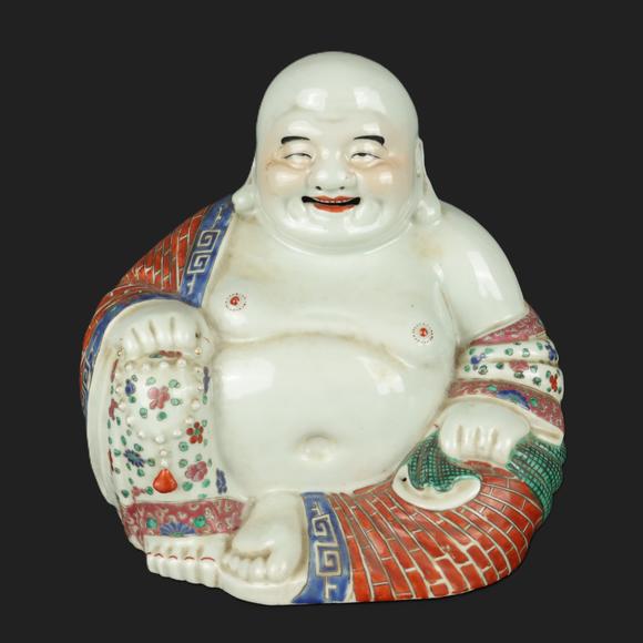 朱雀美術(shù)拍賣景德鎮(zhèn)製 粉彩彌勒佛坐像
