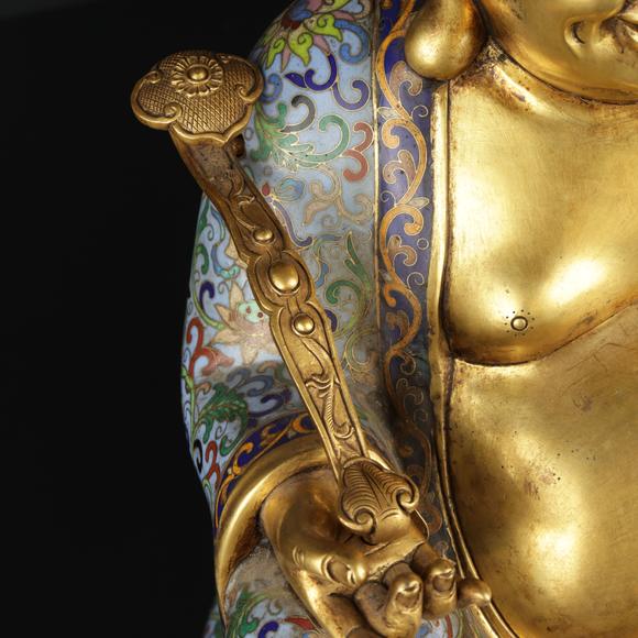 朱雀美術(shù)拍賣清 掐絲琺瑯財寶彌勒像