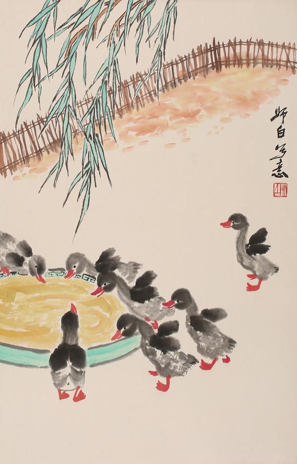 時海拍賣群鴨圖