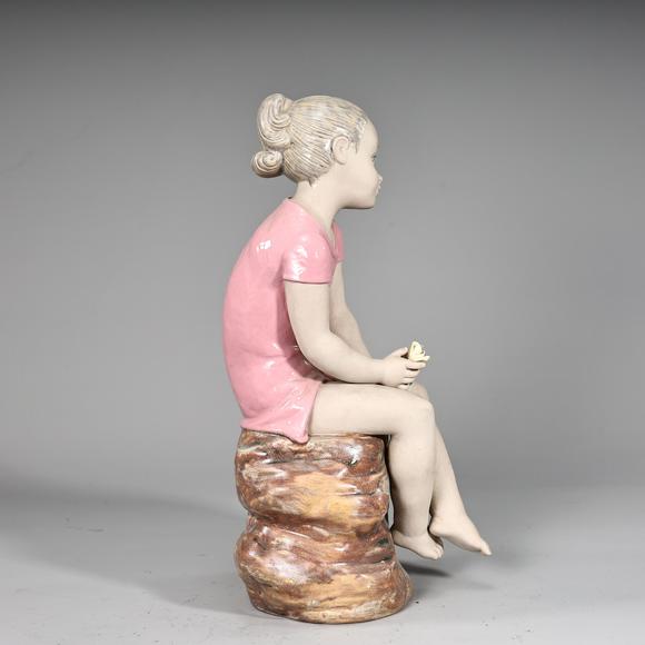 Karl s Collections IncZepher Liadro Porcelain Girl On Rack With Flower 1978 Retired DIASA