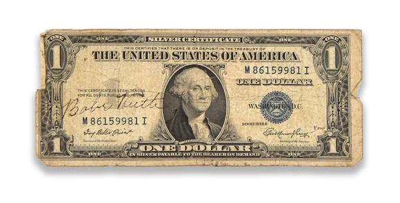 Karl s Collections IncBABE RUTH – Signed 1935E One Dollar Silver Certificate