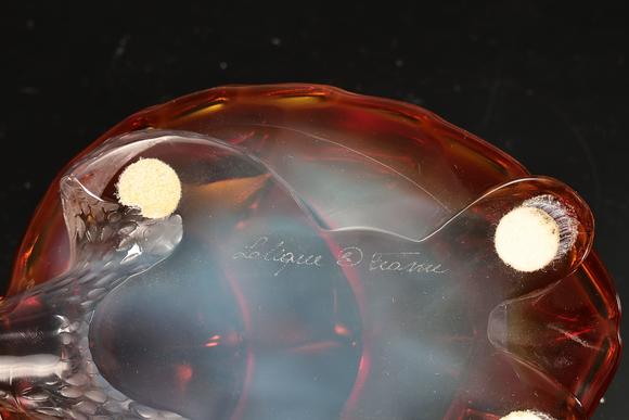 Karl s Collections IncLalique France Crystal Turtle Caroline Amber Figurine