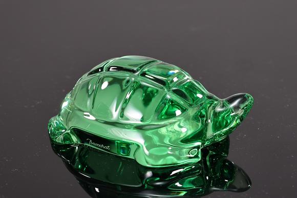 Karl s Collections IncBaccarat France Crystal Green Turtle Tortoise Figurine 