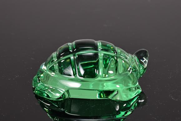 Karl s Collections IncBaccarat France Crystal Green Turtle Tortoise Figurine 