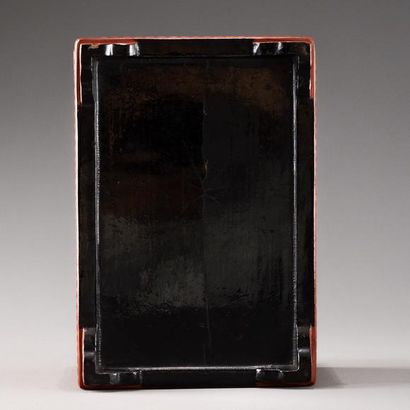 大阪美術(shù)商會(huì)清乾隆 剔紅龍紋書形盒