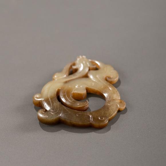 大阪美術(shù)商會戰(zhàn)國 古玉盤螭紋珮