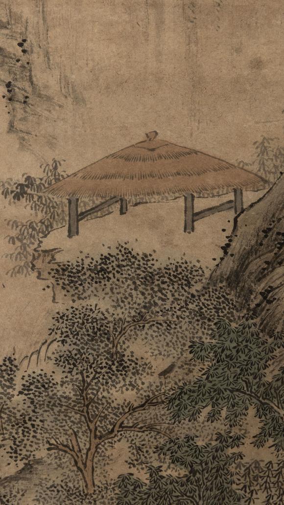 大阪美術商會明 鄭重 山水