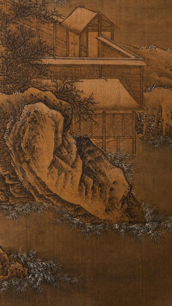 大阪美術商會明 周天球 雪霽娛園