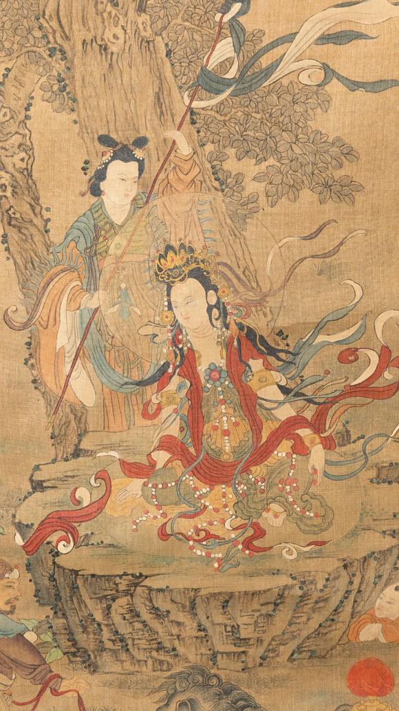 大阪美術(shù)商會(huì)明 丁雲(yún)鵬(傳) 文殊像