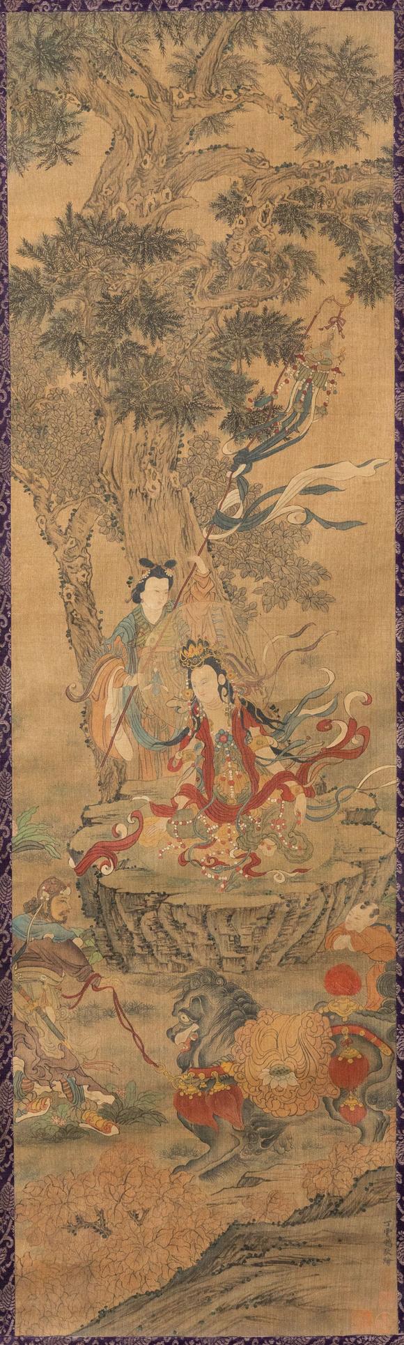 大阪美術(shù)商會(huì)明 丁雲(yún)鵬(傳) 文殊像