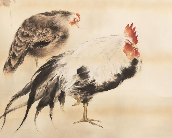 大阪美術(shù)商會泊頭師範(fàn)舊藏 高劍父 雙吉圖