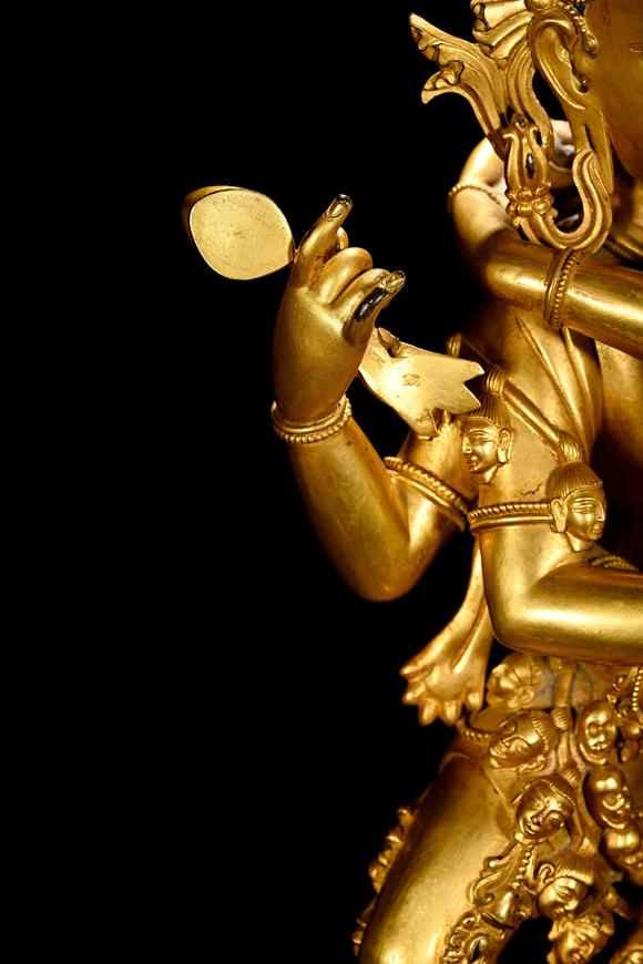 HUNG YUN ZHAI AUCTION HOUSE INCYongle Period Gilt-Bronze Yab-Yum Buddhist Mother Statue