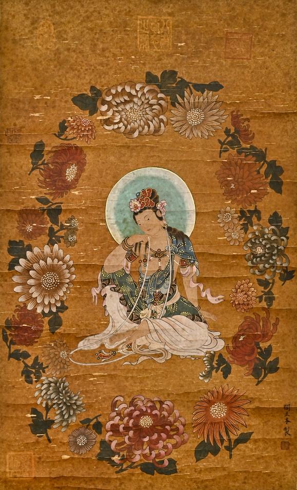 HUNG YUN ZHAI AUCTION HOUSE INCAncient Silk Guanyin Painting by Yan Liben