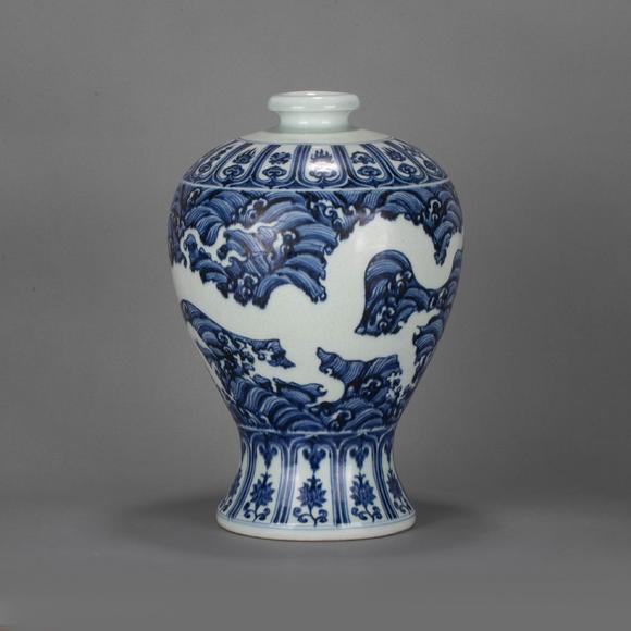 （和正堂株式會(huì)社）吉祥美術(shù)明 古染附龍紋梅瓶