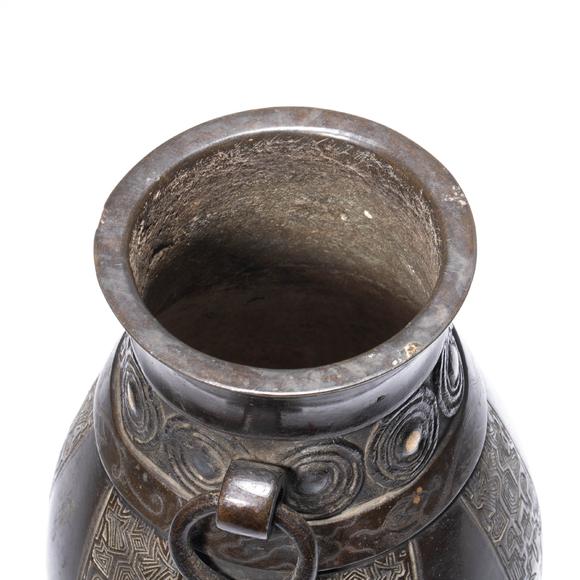 （和正堂株式會(huì)社）吉祥美術(shù)明 古銅錯(cuò)金銀環(huán)耳瓶
