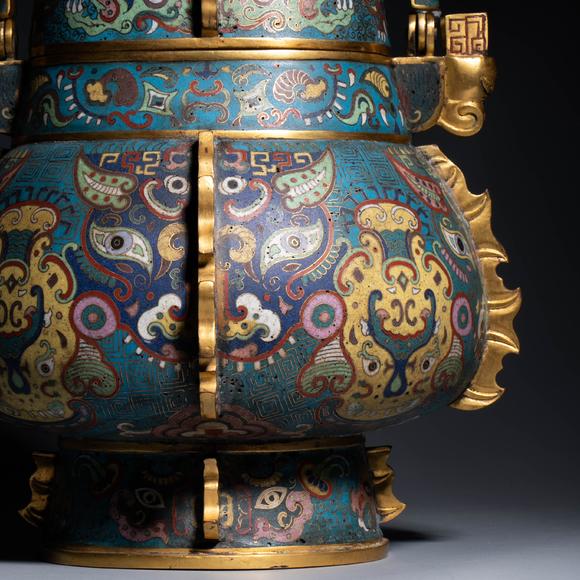 （和正堂株式會社）吉祥美術(shù)清乾隆 景泰藍(lán)提樑輶
