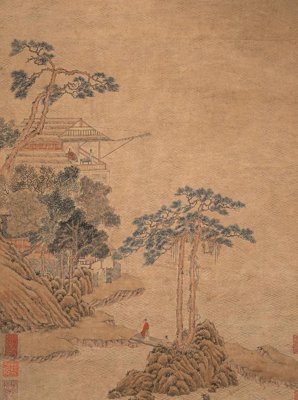 中鴻信文徵明（1470-1559）?春江疊嶂圖軸