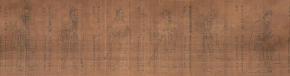 中鴻信李公麟（傳）（1049-1106）?摹吳道子孔子及七十二弟子像贊