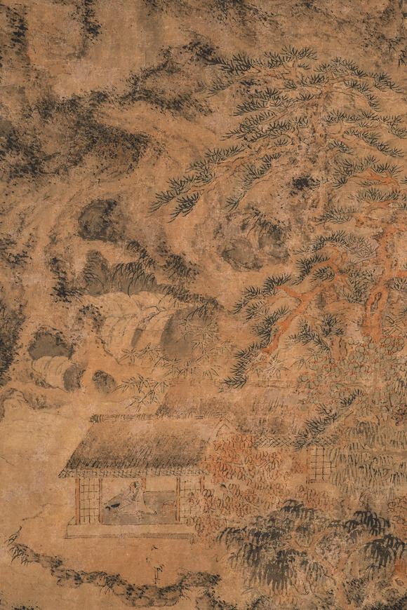 中鴻信王蒙（1308-1385）?秋山讀書(shū)圖