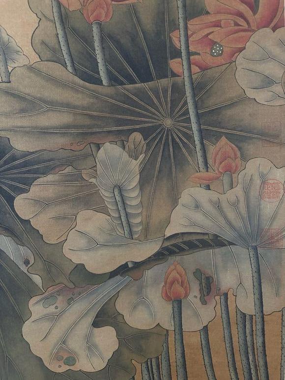 日本松町古美文徵明 荷花圖