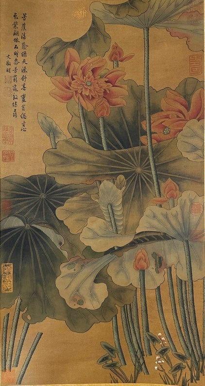 日本松町古美文徵明 荷花圖