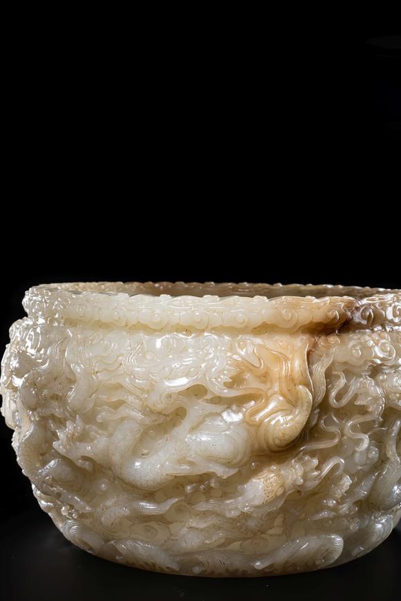 中鴻信清 白玉九龍缸
