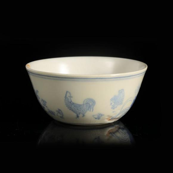 藝是拍賣明成化·青花雞缸杯殘件