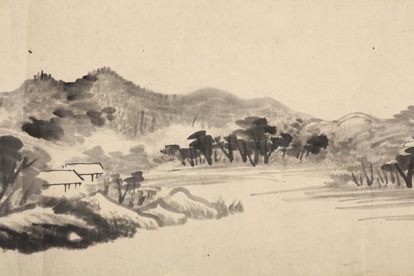 東京銀座（古美術宋磁）八大山人  山水手卷