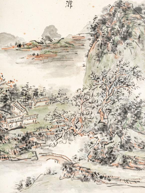 東京銀座（古美術宋磁）黃賓虹  山水