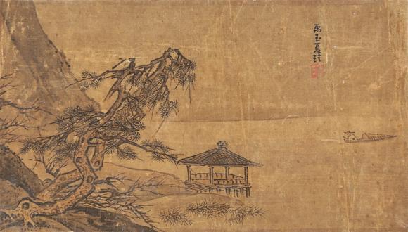 東京銀座（古美術(shù)宋磁）夏圭（南宋）（山中商會(huì)珍藏）  松亭漁隱