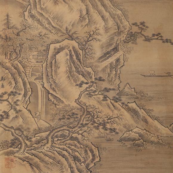 東京銀座（古美術(shù)宋磁）唐寅  山水