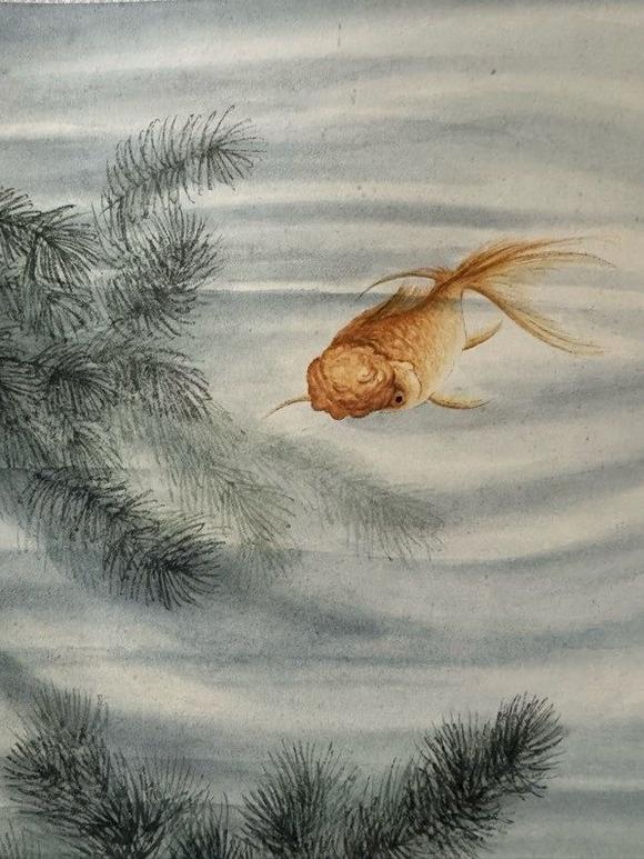 日本松町古美陶冷月 金魚圖