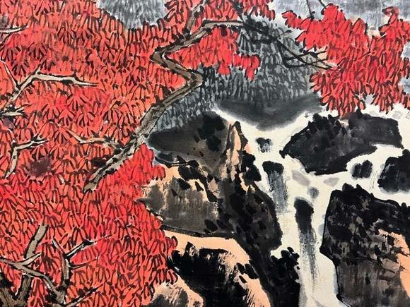 日本松町古美白雪石 飛瀑圖